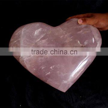 Manufacture Natural Carved Rose Quartz Crystal Hearts photo-2