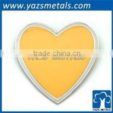 Promotional yellow color heart Shape Dog Tag