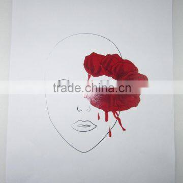 Custom party red floral blooding eye decoration sticker makeup eye tattoo sticker factory