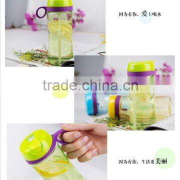plastic sports bottle with straw