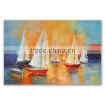 ROYIART Stock boat oil painting on canvas very good price #0039