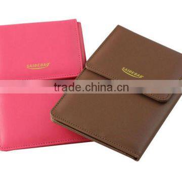 Leather top grade passport holder with business card