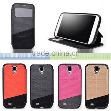 For Samsung S4, Slide function easy call window flip leather phone case for Samsung Galaxy S4