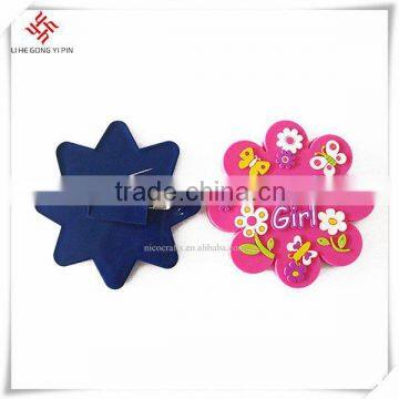 Newest design PVC cute flower brooch