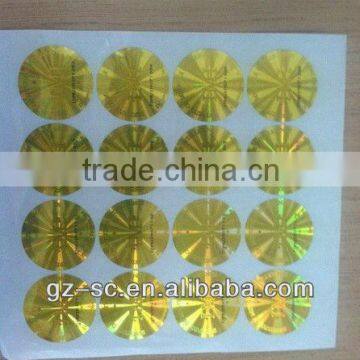 Golden 3D round hologram sticker