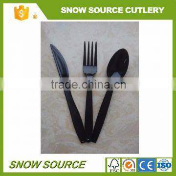 Food grade black PS material plastic cutlery sets