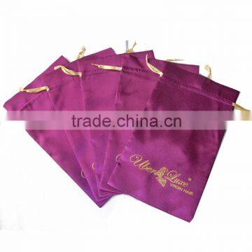 Custom Logo Print Satin Silk Bag for Wig