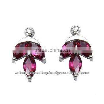 ruby leaf earrings for cute little girls in white gold girls earrings