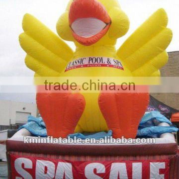 Fun inflatable duck in tub