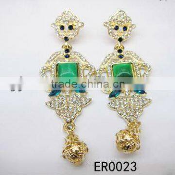 Diamond earrings made from zinc alloy wholesale emerald earring for girls