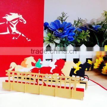 funny 3d DIY paper cut custom pop up business gift greeting cards