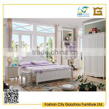 2016 new style modern bedroom furniture sets white color wooden room furniture for children