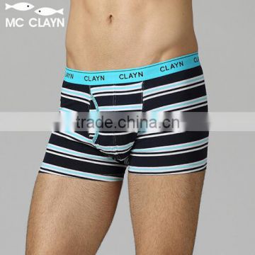 MC CLAYN Brand male boxer panties loose elastic cotton breathable plus size quality comfortable striped boxer underwear men