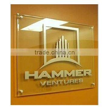 High quality clear acrylic sign holder board for company signboard