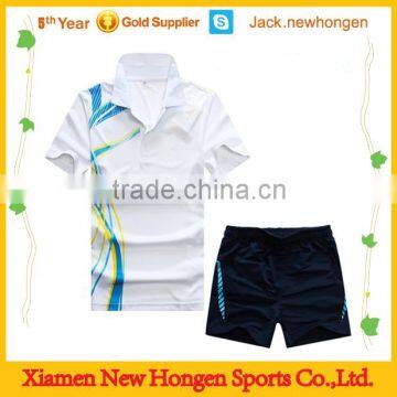 Short sleeve high quality badminton uniforms/badminton jerseys/badminton wears