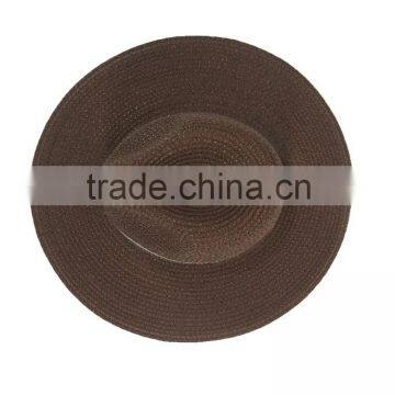 New Cheap Fashion Wholesale Ribbon Striped Dark Brown Paper Panama Custom Partyhot Uniex Straw Hat photo-5