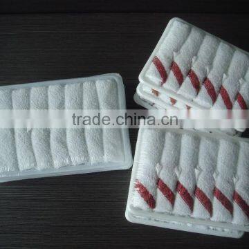 oem hot and cold airline cotton towel in plastic tray