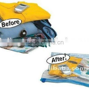 Space saving vacuum compression bags