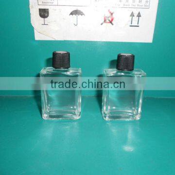 15ml rectangle glass perfume bottle with black cap