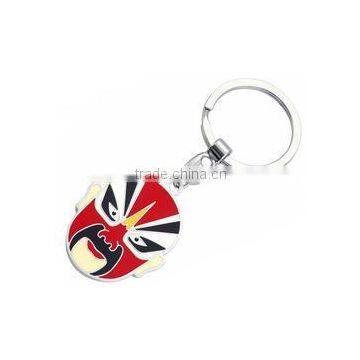 Metal keychain with opera mask art