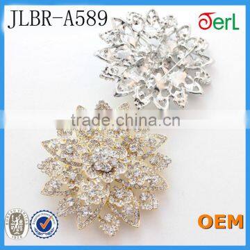 Unique Garment Jewelry Copper Silver Rhinestone Flower Rhinestones Metal Wedding photo-2