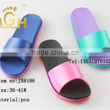 fashion soft wear pcu ladies house slipper