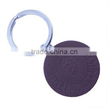 Genuine Leather Round Leather Keychain