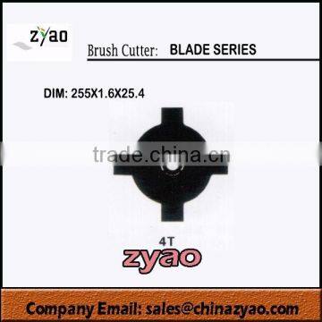 brush cutter parts blade series, 4T blade for grass trimmer 255x1.6x25.4mm