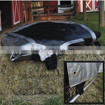 15' x 54' Dry Top Super Heavy Duty Silver/Black 12-mil Hay Tarp,15' x 54' Hay Tarp - Silver Black Poly photo-2