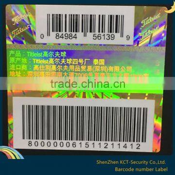 Barcode Feature and Adhesive Sticker Type 3D hologram