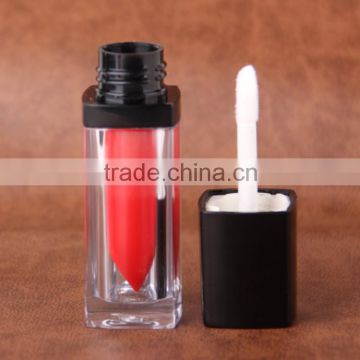 13-14g Empty Pink Cap Transparent Body PVC Lip Gloss Tube