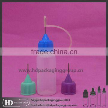 plastic needle tip e liquid bottle with screw on cap long thin tip 10/30ml