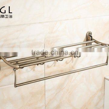 Bathroom sanitary items Brush Nickel Foldable Towel Shelf