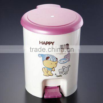Hot Sale High Quality PP 10L Home Pedal Foot Plastic Waste Bin with custom printing