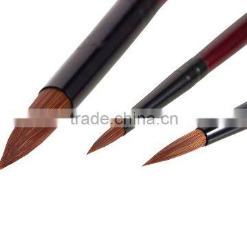 Professional Upscale Long Wooden Handle Horse Hair Round Artist Water Color Absorbing Brush Set for Watercolor Painting photo-3