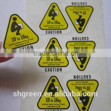 Carton instruction sticker with matte lamination