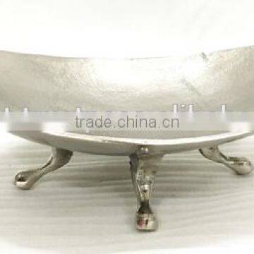 NICHE DESIGNED NICKEL FRUIT BOWL, OVAL SHAPED BOWL WITH HANDLE