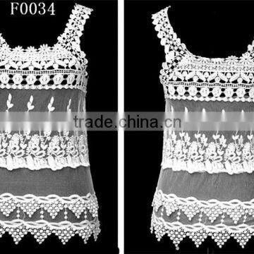 new fashion crochet lace transparent style sleeveless women vest wholesaler in stock