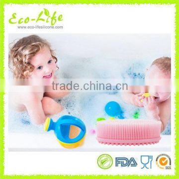 Eco-friendly silicone soft baby bath brush, shower/spa silicone massage brush