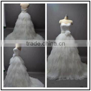 China Sweetheart Neckline Layered Custom Made Formal Bridal Dress Vestidos De Novia BW100 real sample wedding dress