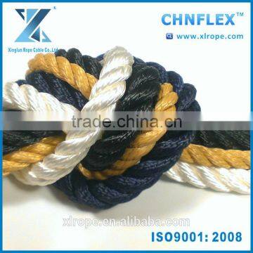 3 strand excellent shock resistance PP rope for oceangoing