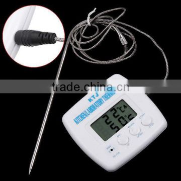 LCD Digital Timer Thermometer Alarm Cooking Kitchen BBQ Food White New