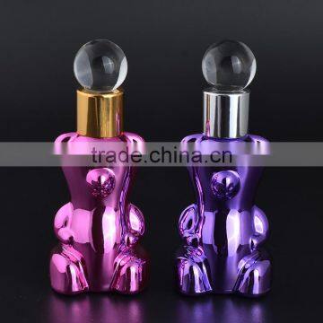 UV Pink Purple Colored 12ML Empty Essential Oil Glass Perfume Bottles With Glass Stick Caps photo-2