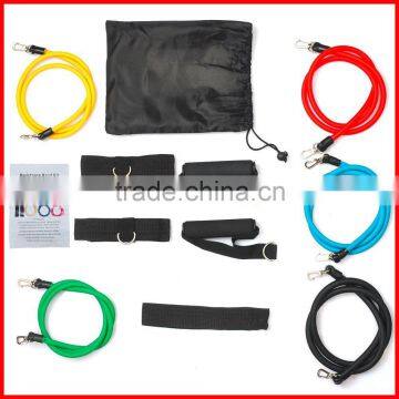 11 PCS Resistance Band Set Yoga Pilates Abs Exercise Fitness Tube Workout Bands photo-2