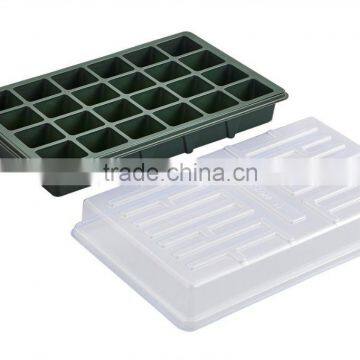 High Quantity 24 Cells Black PS Seeding Tray With Lid photo-2
