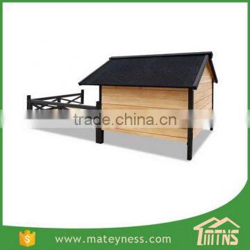 Large Pet Wooden Dog House With Patio Wooden Timber Bed Porch Deck photo-2