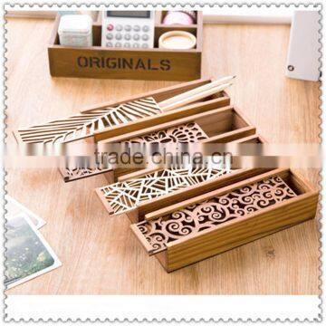 Trade Assurance Natural Fashion Gift Use British Style Wood Box for Pen With Hinge photo-5