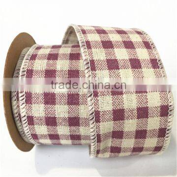 Wholesale Cheap Lattice Cotton Linen for Ribbon photo-4