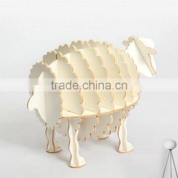 Puzzle Wood Craft Sheep Table Book Shelves Creative Animal Furniture photo-3