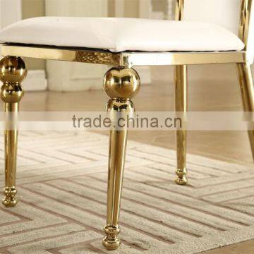 Hot Sale White PU Golden Stainless Steel Wedding Chair photo-5